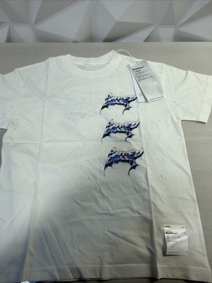 SATISFY MothTech T-shirt Wt Blue Print Size Small