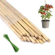 Pali per Piante 18 Pollici, 20Pcs Bastoncini di Bambù Naturale Pali da Giardino, Supporto per Piante...