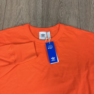 New Men's Adidas Adicolor Neuclassics Long Sleeve Tee IM2098 Orange Sz L USA