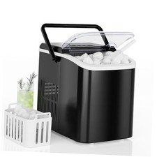 Countertop Ice Maker with Handle, 26lbs/24H Portable 12.5" 11.6" 8.8" Black