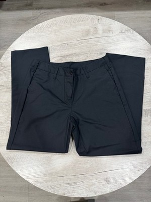 Vintage Aramark Pink Zipper Collection Women s Black Work Uniform Pants Size 8