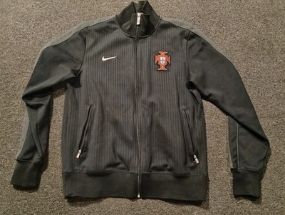 Portugal Team Training Football Soccer Jacket Black Nike Men Size medium 