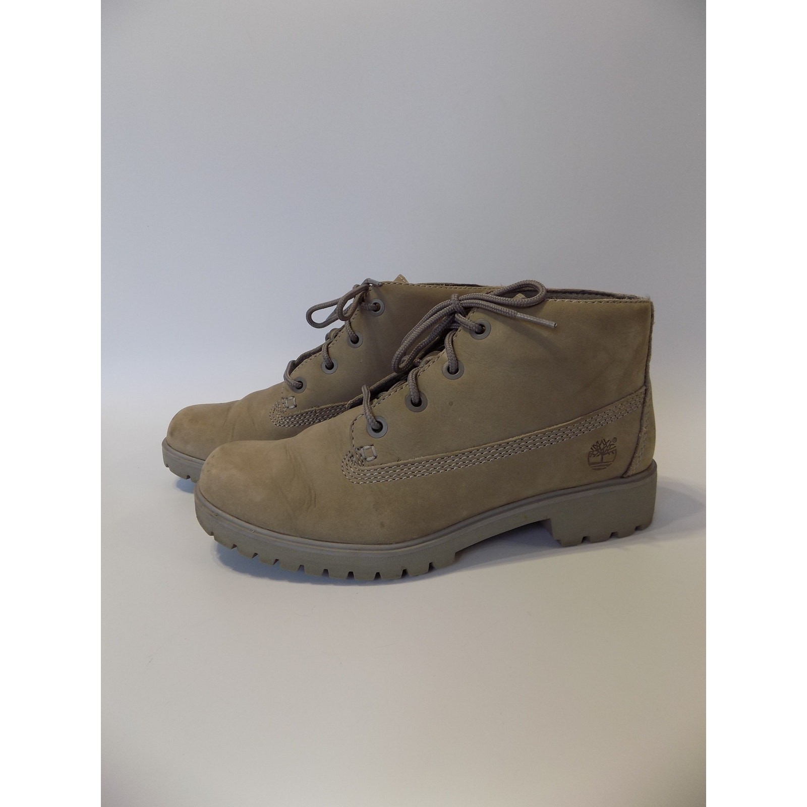 SAOLA Stivali Timberland stringati taglia 5 donna grigio pelle nabuk caviglia suola bassa grossa