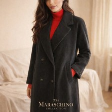 Vintage Forecaster of Boston Trench Coat Gray Double Breasted 100 Wool Size 12