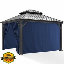 RichSets Gazebo Replacement Privacy Curtains 10'x12' Waterproof 4 Panels
