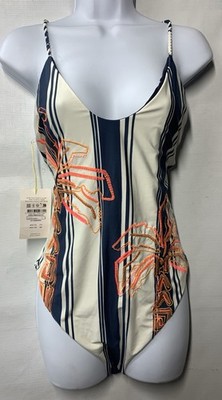 Maaji Women s Multicolor Boho Stripes Flirt Swimwear One Piece Suit Size Large