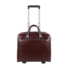 Piquadro Blue Square Valigetta Uomo Quadrata con Ruote, Pelle, Marrone,