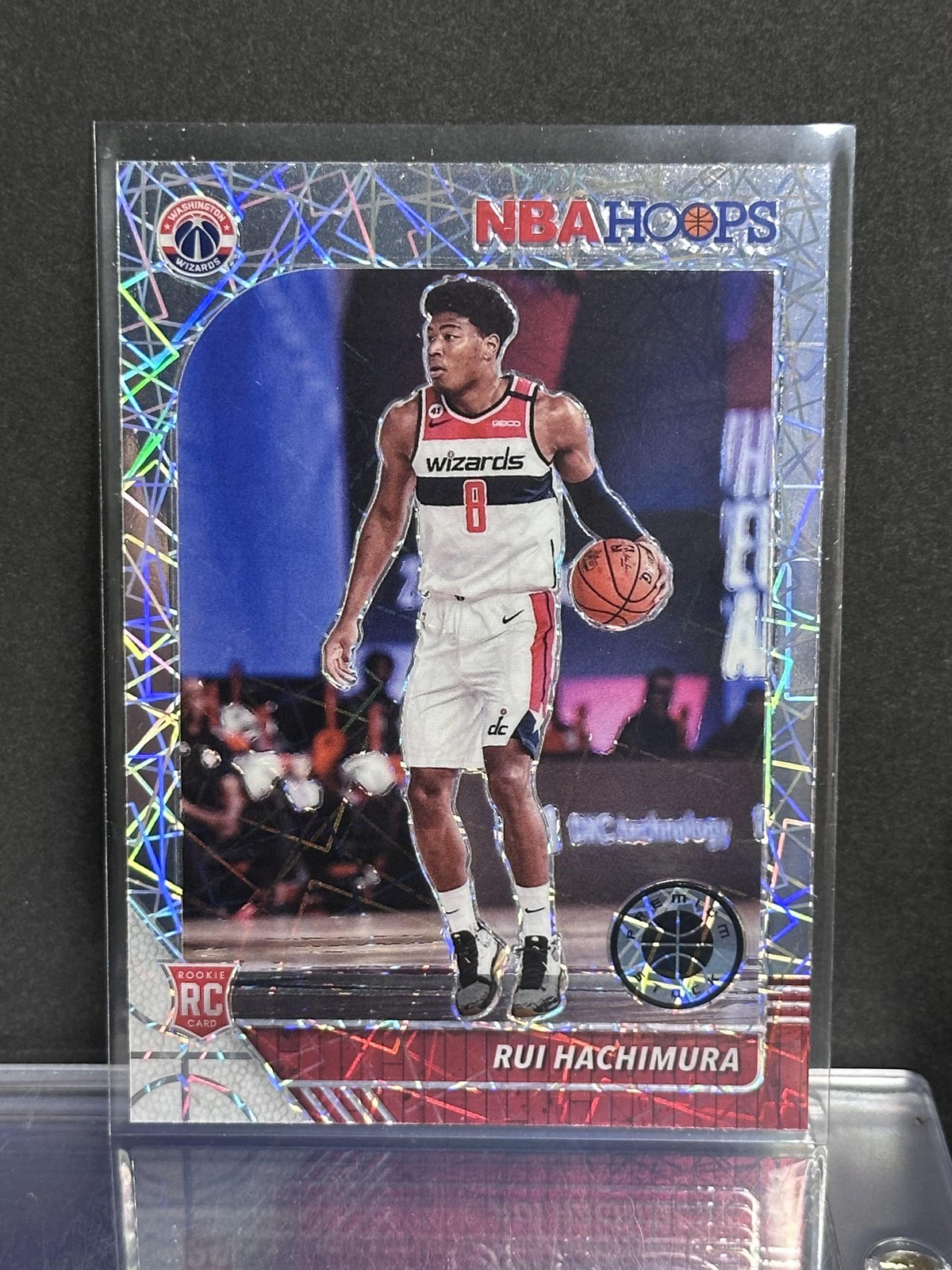 2019-20 Hoops Premium #206 Rui Hachimura Prizms Silver Laser Wizards Rookie