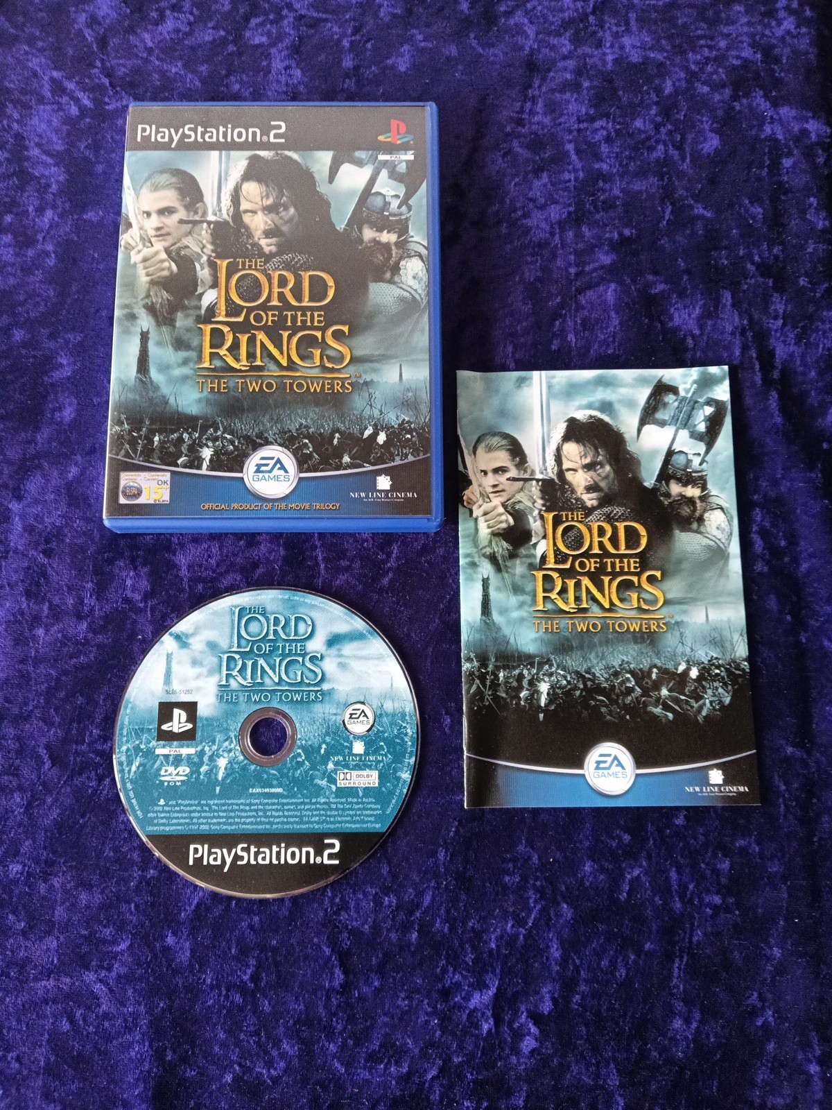 SONY PLAYSTATION 2 GAME THE LORD OF THE RINGS THE TWO TOWERS UK PAL WITH MANUAL