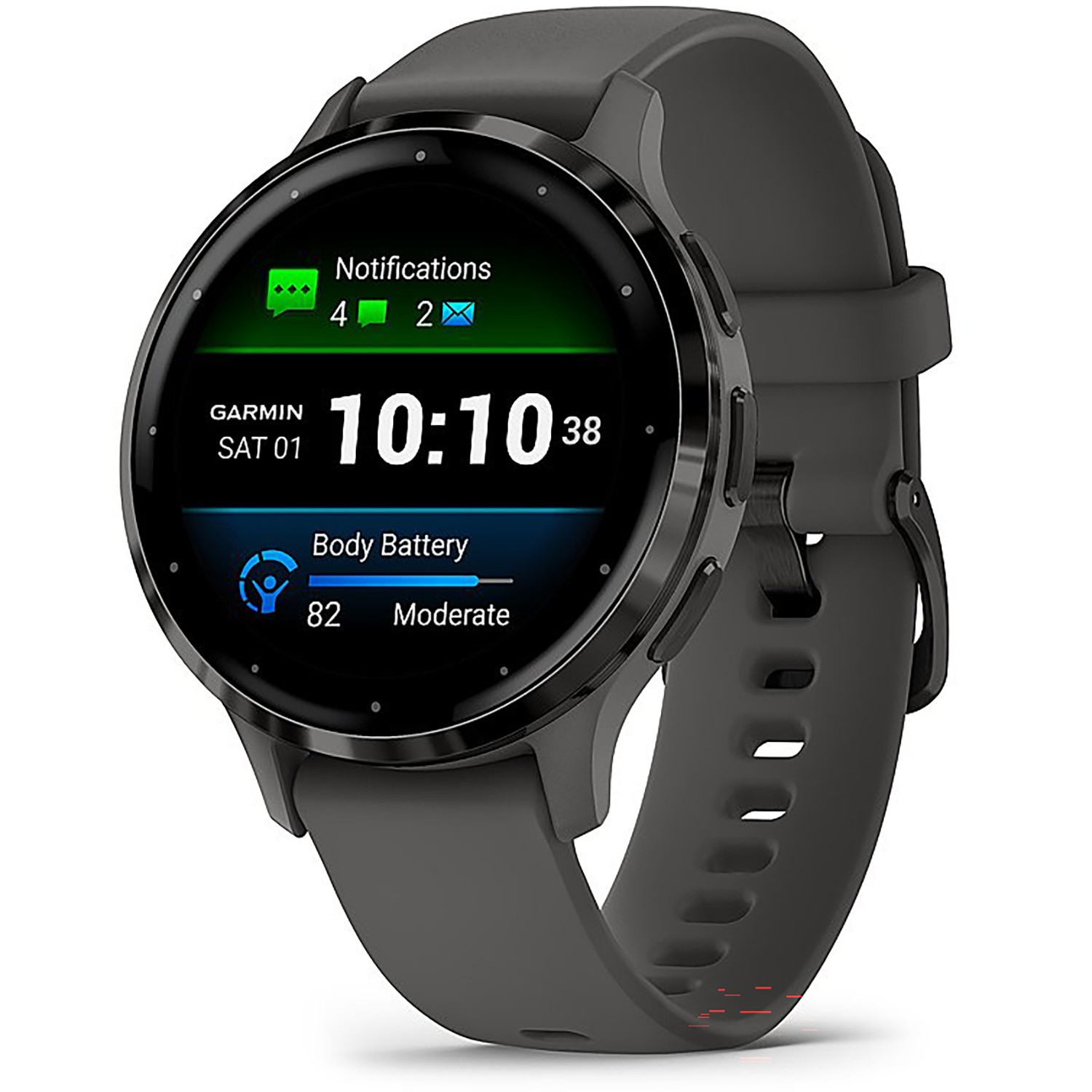 Garmin Venu 3S Health Fitness GPS Smartwatch Steel Bezel with Pebble Gray Case (