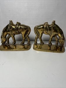 Vintage Heavy Brass Horse Book Ends Door Stops By Myer S Rubens Read