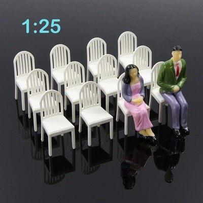 ZY18025 12-teilig G Maßstab 1:25 weiß Stühle Sofa Kunststoff Sitze Modell Landschaft