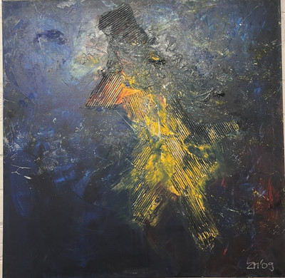 abstract painting oil painting collage mixed media original signed ZM xl LW 100x100