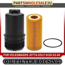 Tapa de la cubierta del filtro de aceite del motor y filtro de aceite para Volkswagen Golf Jetta GTI