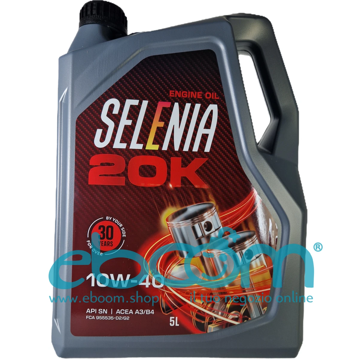 Aceite De Motor Petronas Selenia 20K – 4 Litros – SAE 10W-40, Sintético, API SL/CF, Homologación Fiat 9.55535-G2