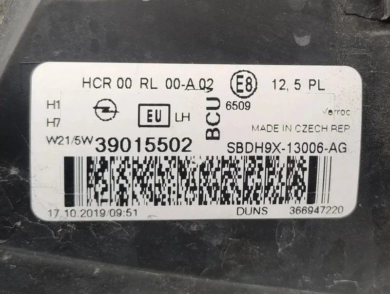 39015502 FANALE ANT. SINISTRO per OPEL ADAM (11 12 ) 1.4 (64KW) GPL BER 2012 - Immagine 3 di 4