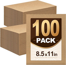 100 Pack Thick Corrugated Cardboard Sheets, 8.5In X 11In