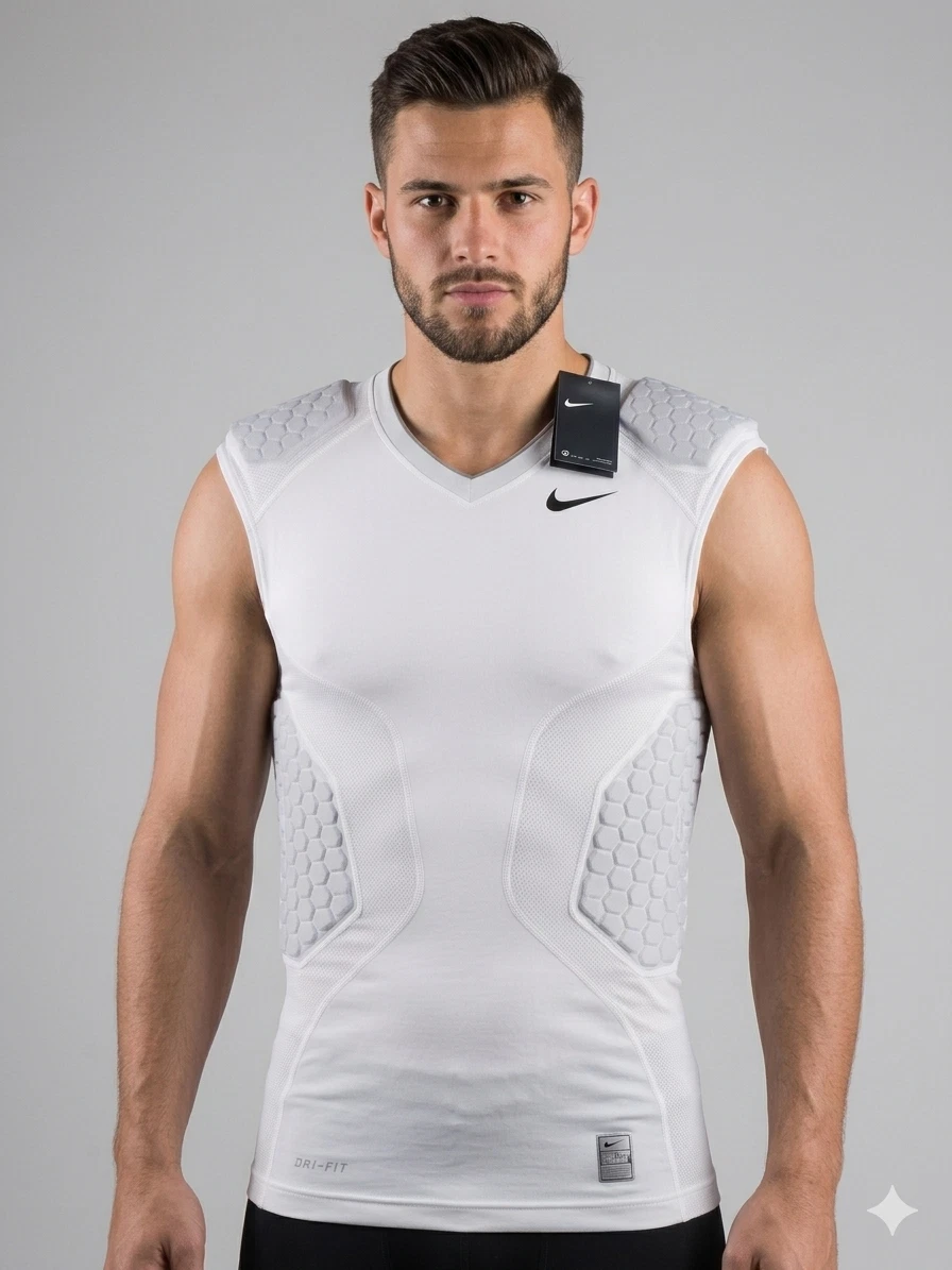 Nike Pro Combat Padded Basketball Compression Shirt 503317-101 Display Model