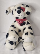 Build-A-Bear Workshop Dalmatian Dog Stuffed Animal Medium Red Collar Heart