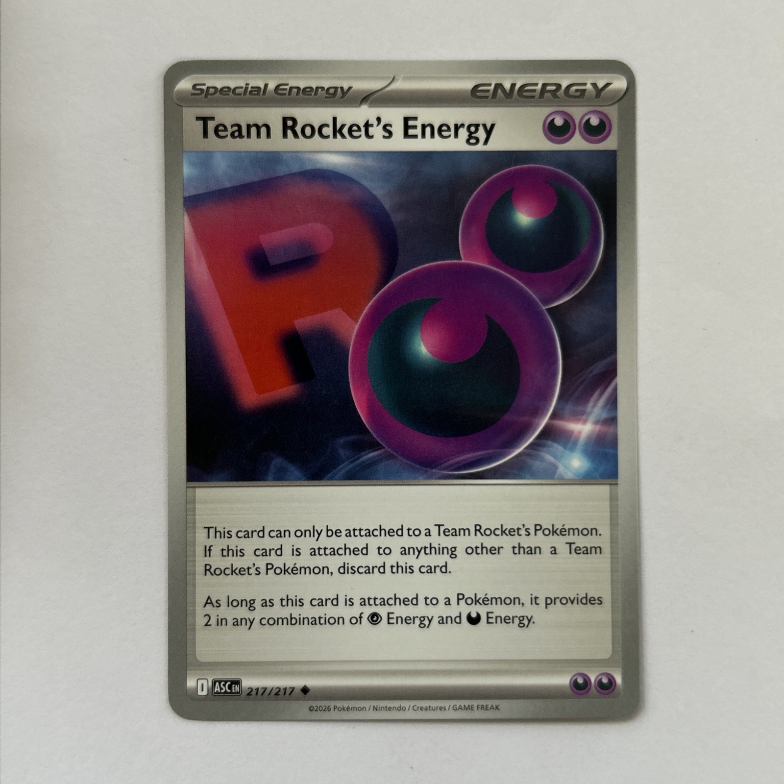 Team Rocket's Energy 182/182 Sv10: Destined Rivals Regular Common NM