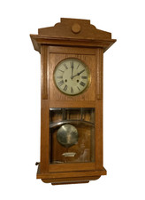 Antique German Junghans Wall Clock , Oak, 1900s