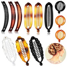 Chuangdi 12 Pcs Banana Hair Clips for Women Classic Clincher Multi-colored