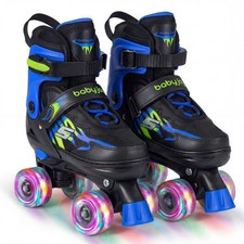 Kids Roller Skates for Girls Boys 4 Sizes Adjustable Quad Skates with Light-up W