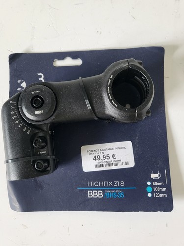 BBB Potence ajustable HighFix ø 31.8 100 mm montage direct sur pivot - Imagen 2 de 2