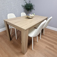 Dining Table and 4 Chairs Oak Effect Table With 4 Chairs Dining Room Furniture