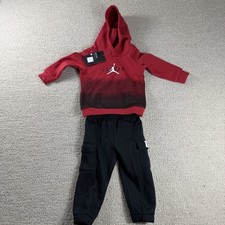 Nike Air Jordan 2 Piece Sweatsuit Red Black Toddler Size 18 Months
