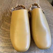 Earth Origins Adjustable Back Mules Ren Yellow Leather 9 Mindful Consumption