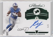 2018 Flawless Rookie Gems Signatures Emerald 5/5 Kerryon Johnson #128 Auto 01bj
