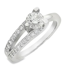 950 Platinum Diamond Split Shoulder Engagement Ring - 0.94ct