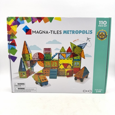 #ad Magna Tiles Metropolis 110 Piece Set Magnetic Building Blocks Educational Toy $62.99