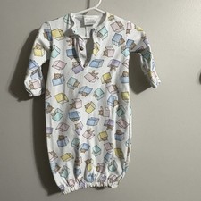 Vintage Carter's Newborn Gown Bear Bunny Animal Print 100 Cotton Long Sleeve