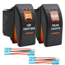 Orange 5-Pin LED Rocker Toggle Switches Compatible with Polaris RZR Ranger SXS M
