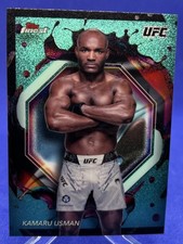 2024 Topps Finest UFC Kamaru Usman Rare Base #223 AQUA GLITTER REFRACTOR