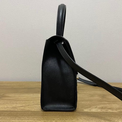 Givenchy Hand Bag Leather Black Gold Shoulder Crossbody Women From Japan - 第 3/24 張圖片