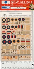 ESCI 1/72 Westland Whirlwind Fairey Battle Decal Sheet NOS