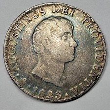 1823 Mo Mexico Silver 8 Reales ITURBIDE Rainbow Toned Circulated Nice *M134