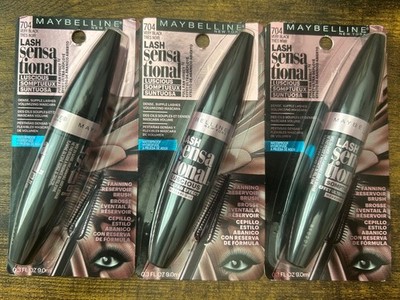 Maybelline Lash Sensational Luscious Waterproof Mascara # 704 Very Black 3 Pack