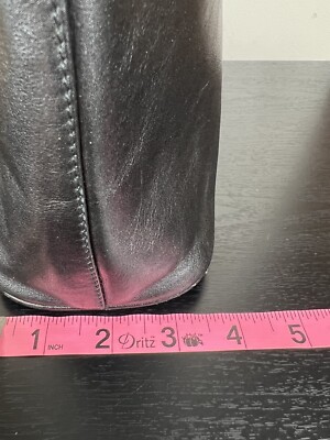 Gucci Vintage Bamboo Handle Leather Black Purse Handbag 000 0289