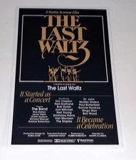 Large The Band The Last Waltz 1976 Promo Bob Dylan, Clapton Poster 19"x13"