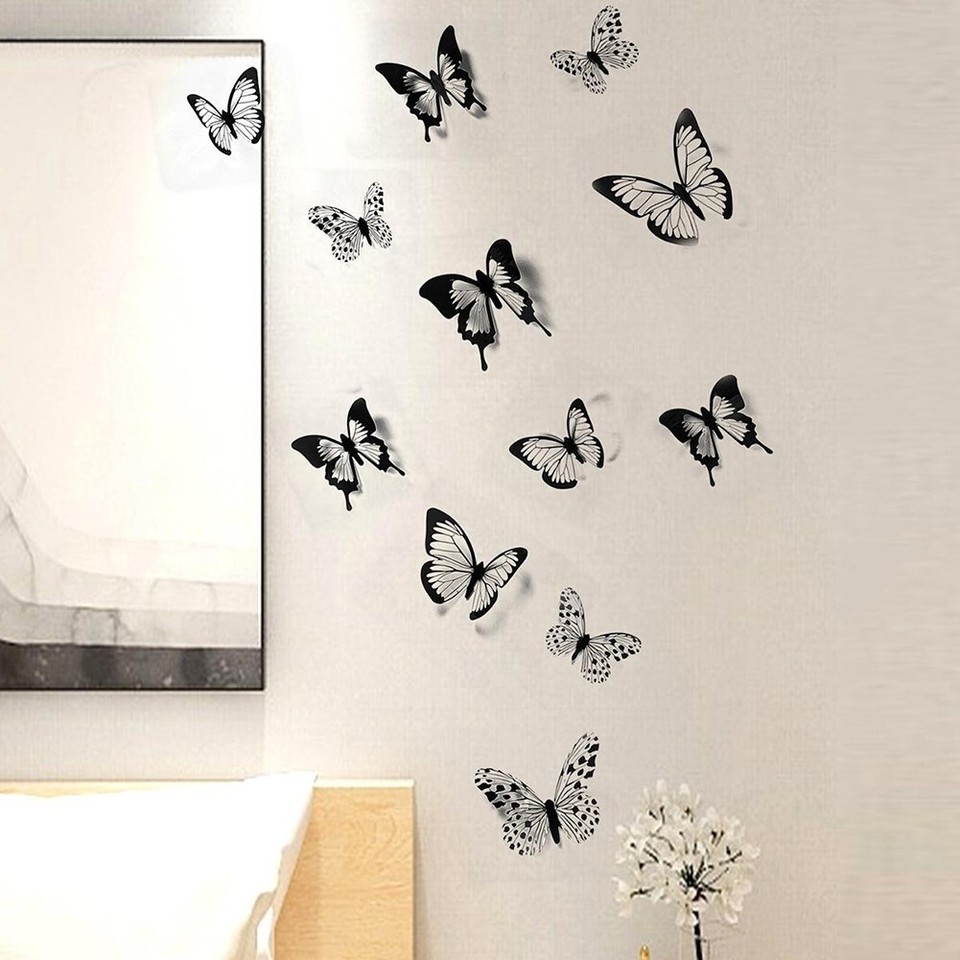 Achieve a Stunning Look with 1224PCS Black Butterfly Wall Stickers for