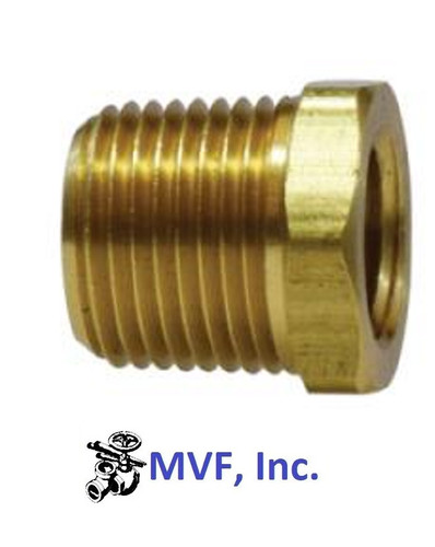 3/4" x 3/8″ Yellow Brass Hex Reducer Bushing Threaded NPT 28110L