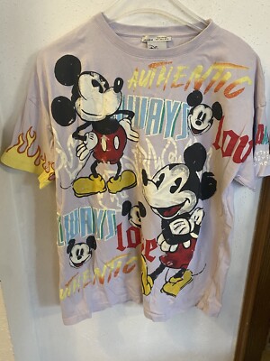 Pull & Bear Disney Tshirt Mickey Maus Micky Mouse Shirt Bunt Größe M