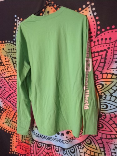 Disney Parks Walt Disney World Globe Logo Long Sleeve Tee Adult L Large Green - Picture 2 of 2
