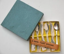 6 Sheffield England Silver Plated 4.75" Demitasse Or Demi-Tassi Spoon Set New