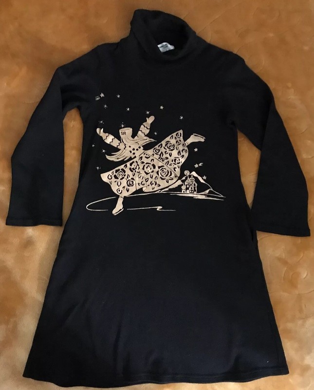 SONIA RYKIEL GIRLS DRESS SIZE 8 Nwt 100% Cotton  France Black Gold
