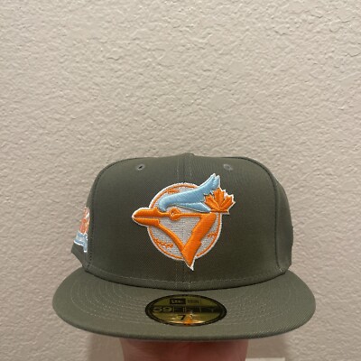 New Era Super Bloom Toronto Blue Jays Olive 10th Anniversary Fitted Hat 7 1/2
